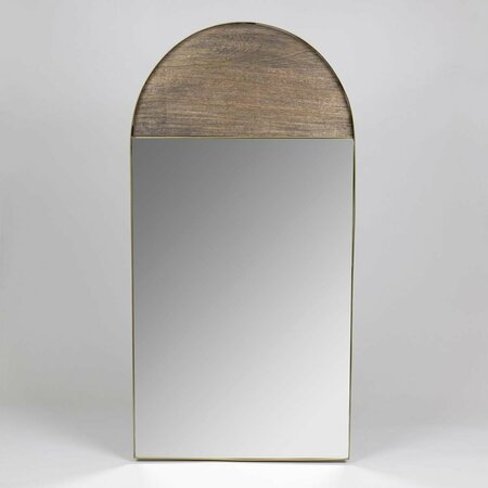 HOMEROOTS Wood & Gold Iron Arch Wall Mirror 396720